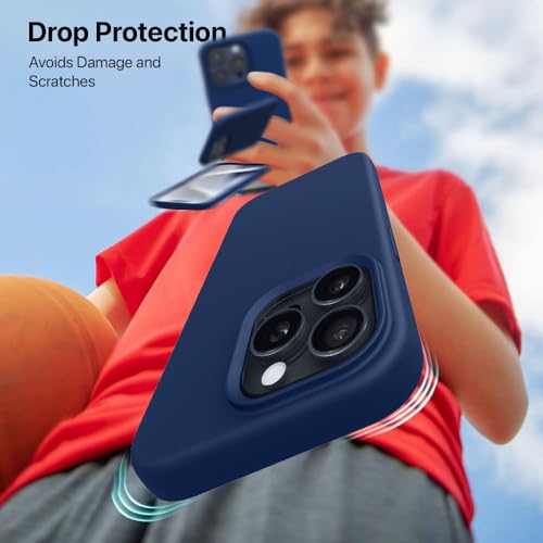 Image of Vaku Luxos Back Cover Case for iPhone 15 Pro Max Scratch Resistance Slim Fit Protective Design Military-Grade Protection Support Mag-Safe Wireless Magnetic Charging - Navy Blue