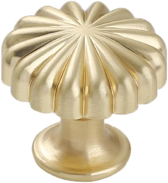 20 Pack Gold Cabinet Knobs 1.18" Brushed Gold Drawer Knobs Zinc Alloy Single Hole Pulls for Dresser 30mm Flower Cupboard Handles for Kitchen Wardrobe Bathroom Hardware