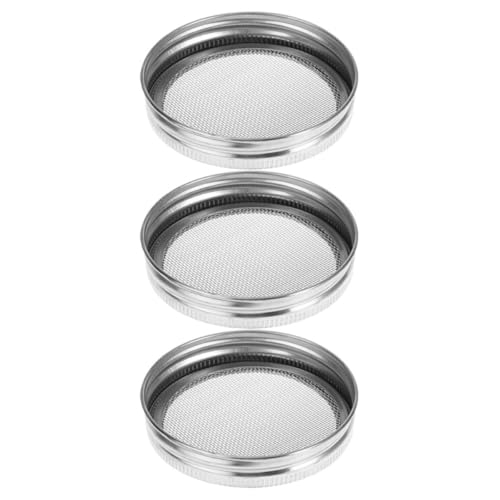 BESPORTBLE 3Pcs Food Grade Stainless Steel Mesh Sprouting Lids for Wide Mouth Mason Jars 86Mm Jar Strainer Caps with Versatile Filter Mesh for Seed Sprouting and Kitchen Use
