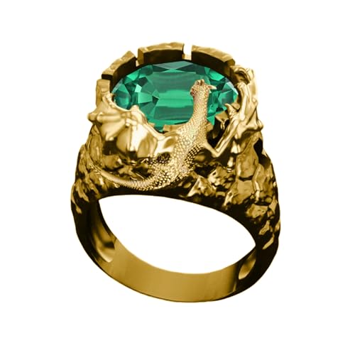 QKABTI Solid 10K 14K 18K Gold 1.0-5.0 Ct Gemstone Men
