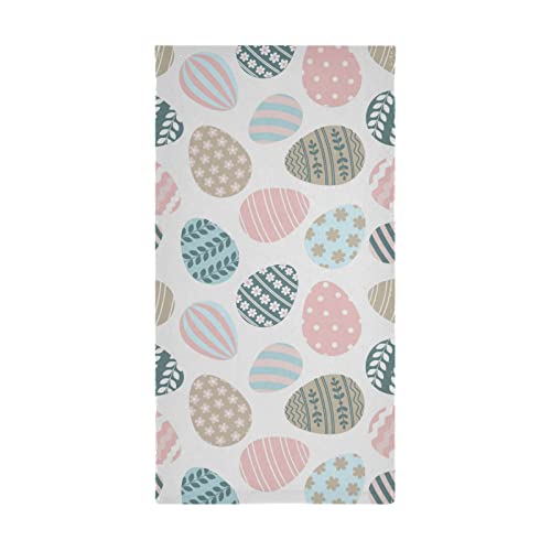 Wamika Happy Easter Eggs Hand Bath Towel Hanging Towels Set Bunny Tail Rabbits Flowers Kitchen Dish Towel Highly Absorbent 2Pcs #TOP3