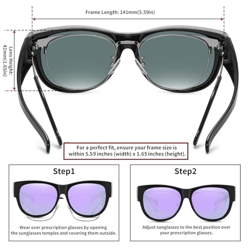 Image of HAOLOTA Sunglasses that Fit-Over Glasses Women Polarized, Trendy Cat Eye Sunglasses Wear Over Glasses, UV Protection