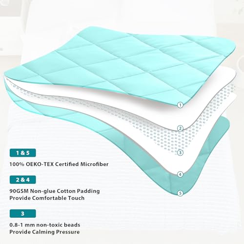 L'AGRATY Weighted Blanket - 60"x80" 20lbs Cooling Breathable Heavy Blanket Microfiber Material with Glass Beads for Adult All-Season Summer Fall Winter Soft Thick Comfort