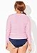 Swimsuits For All Chlorine Resistant Side-Tie Adjustable Long Sleeve Swim Tee Set - Fire Coral Stripe, Navy