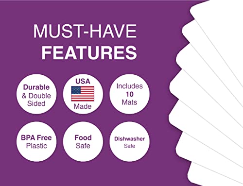 Arrow Plastic Flexible Cutting Mats - White Cutting Board, 10 Pack - Made In The Usa, Bpa Free - Ideal For Cutting And Chopping - Measures 15 X 12 Inches #TOP2