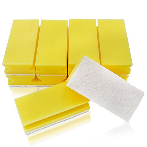 awiwa XXL Putzschwamm Küchenschwamm Spülschwamm Schwamm für Küche und Bad (kratzfrei, Griffleiste, maschinenwaschbar,10-er Pack) (gelb-weiß) Cover