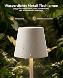 Bonsery Ściemniana lampa stołowa LED na baterie beżowa