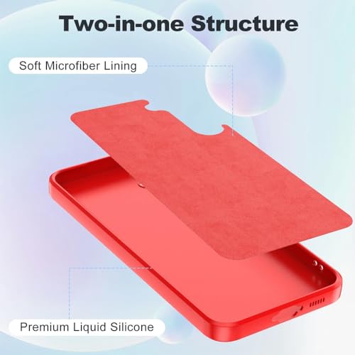 Image of Back Cover for Samsung Galaxy S23 FE 5G | Full Camera Protection | Premium Liquid Silicon Case | Flexible Bumper Case for Samsung Galaxy S23 FE 5G (Red)