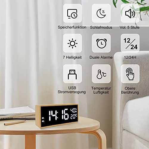 Hinrey Sveglia Digitale,Sveglia Orologio con LED