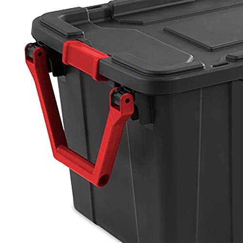 image for Sterilite 40 Gal Wheeled Industrial Tote, Stackable Storage Bin with L