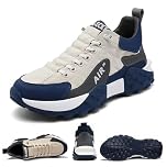 Men's Orthopedic Comfort Sneaker Waterproof Air AIP Walking Tennis Comfortable Wide Shoes Neutral Running Shoes(Beige,9.5 UK)