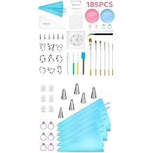 Kasmoire 24pcs Reusable Piping Bags And Tips Set&185pcs Easter Cookie Decorating Kit