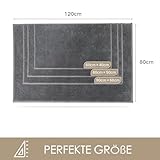 HiChiclife Fußmatte 40x60 cm Dunkelgrau – Schmutzfangmatte Waschbar rutschfest mit TPE Rückseite – Türmatte Eingang Innen – Fußabtreter für Haustür, Flur, Küche – Ideal für Haustiere & Kinder