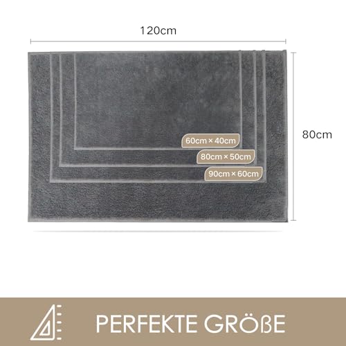 HiChiclife Fußmatte 40x60 cm Dunkelgrau – Schmutzfangmatte Waschbar rutschfest mit TPE Rückseite – Türmatte Eingang Innen – Fußabtreter für Haustür, Flur, Küche – Ideal für Haustiere & Kinder
