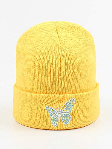 pedkit Homens mulheres gorros de malha de inverno borboleta bordado quente confortável chapéu casual