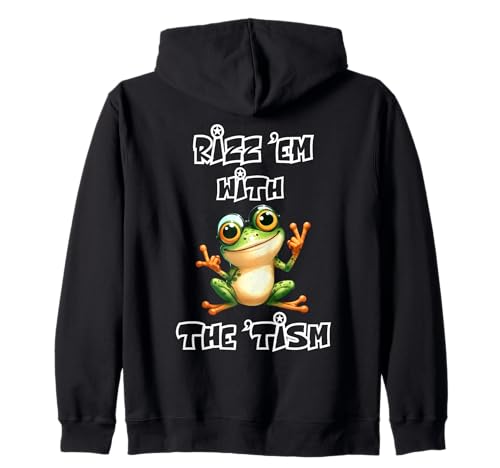 Funny Frog Rizz Em Con El Tism Sudadera con Capucha
