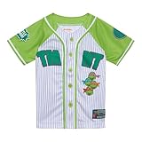 Teenage Mutant Ninja Turtles Donatello Raphael Leonardo Toddler Boys Mesh Jersey Button Down Shirt Green/Pinstripe 4T