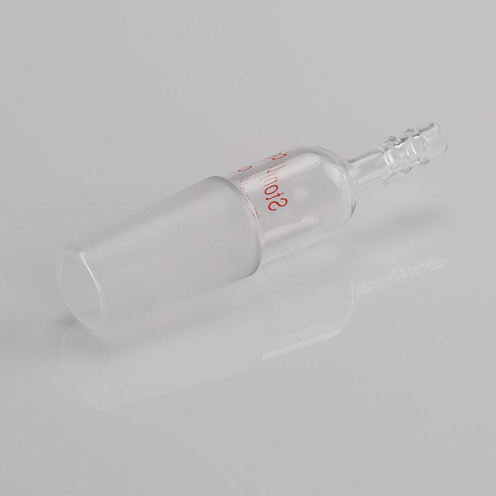 stonylab 5-Pack Adaptateur d'entrée Droite en Verre avec 24/40 Joint de Mâle en Verre et Raccord de Tuyau de 8 mm, Glass Straight Inlet Adapter pour Appareil de Distillation Lab Verrerie