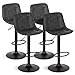 IDMarket - Lot de 4 tabourets de Bar Denver Gris Vintage