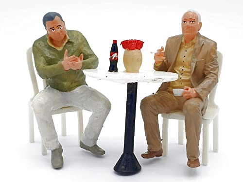 Iberplace 40007 – Figurenset Spur G 1:22,5 | Sitzende Personen mit Kaffeetisch für Gartenbahn Dioramen