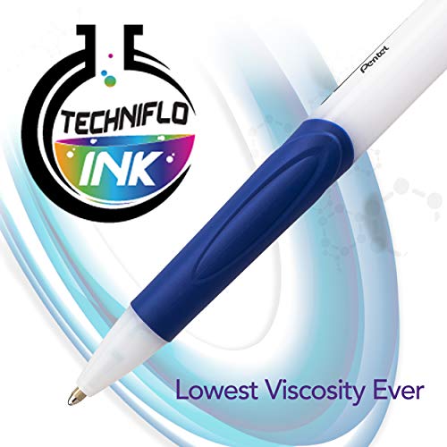 Pentel Glidewrite Ballpoint Pen With Techniflo Ink, (1.0Mm) Medium Line, Blue Ink, 6-Pk #TOP2