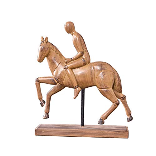 ZLBYB Décoration Sculpture - Cheval en Bois Figurine Statue Cheval