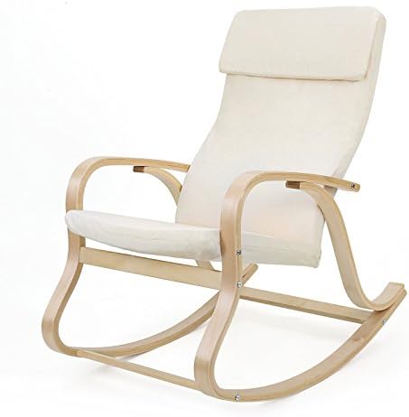 SONGMICS LYY30M Rocking Chair Beige, Cotton, 65 x 90 x 98 cm