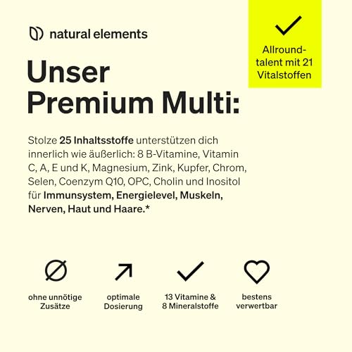 Premium Multivitamin – 180 hochdosierte Komplex-Kapseln – wertvolle Vitamine A-Z – Premium-Rohstoffe – mit Bioaktiv-Formen – ohne unnötige Zusätze – in Deutschland produziert & laborgeprüft – Bild 4