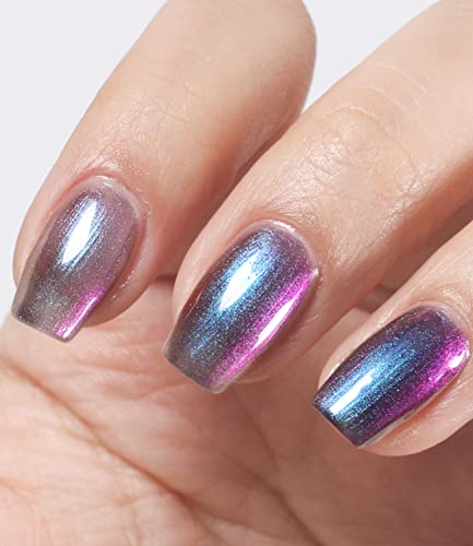 Douborq Sparkling Chrome Nail Polish,15Ml/0.52Fl Oz Holographic Chameleon Nail Polish Long-Lasting Shimmer And Iridescent Effect #TOP3