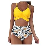Asija Bikini Damen Sexy, Damen Bikini Set Retro Bikini Damen Frauen Sommer Strand BH Bikini Set Damen Bademode Push Up Bikini Set Elegant Zweiteilige Badeanzug Triangel Bikinihose Bikini-Sets