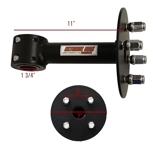 Extreme Max 5001.6769 Straight Tube Spare Tire Mount for Polaris RZR XP Turbo, 1-3/4" Clamp with Bushings Down to 1-1/2" by Extreme Max - Image 4