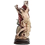 Demi Art - Heiligenfigur HL. Sebastian aus Berg-Ahorn Holz geschnitzt und von Hand bemalt, 30 cm