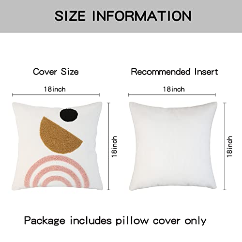 Pyonic Boho Throw Pillow Covers 18X18 Pink Pillow Covers Simple Cotton Textured Cushion Sham Geometric Decorative Modern Accent Pillow Case For Bed Couch 1 Pcs, Pink #TOP1