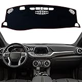 KEEGTBOX Dash Mat Cover Custom Interior Center Console Compatible with Chevrolet Blazer SUV 2019 2020 2021 2022 Dashboard mat Covers Internal Accessories (Red Trim)