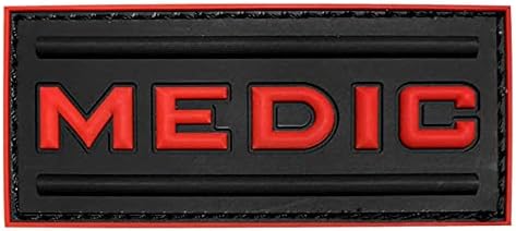 Medic Rubber 3d Pvc Paramedic Emt Ems Tactical Morale Black Ops Red Patch