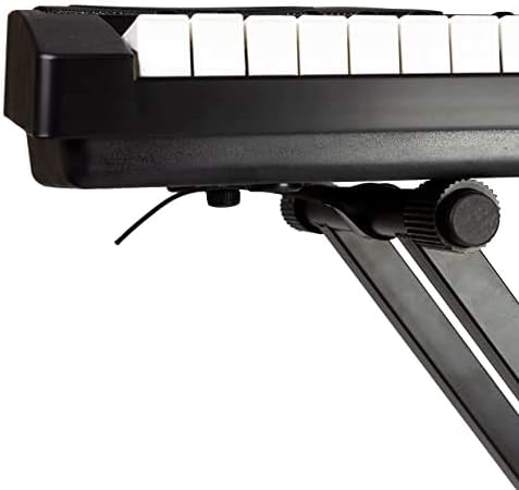 RockJam RJX29 Double Braced Adjustable Keyboard Stand with Locking Straps, Black