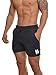 Youngla Men's French Terry Solid Bodybuilding Gym Running Workout Shorts Navy Medium