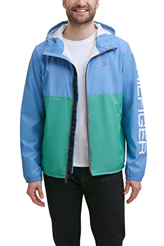 Image of Tommy Hilfiger Men's Lightweight Active Water Resistant Hooded Rain Jacket