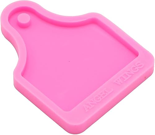 Miniatura 4 de Molde de silicona brillante con forma de etiqueta de vaca brillante, llavero de arcilla polimérica, collar hecho a mano, joyería de resina epoxi,