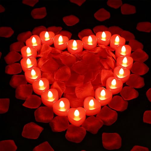 Behogan 24 Stück Flammenlose LED Teelichter: 2000 Stücke Künstliche...