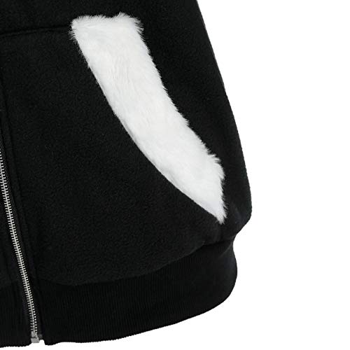 Zpervoba Casual Retro Cat Ear Hoodies For Womens, Vintage Plush Long Sleeve Loose Pullover Zip Up Jacket Sweatshirt Tops #TOP4