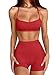 Halter Sports Bra for Women CRI-Cross Back Workout Tops Sleeveless Tank Tops 2025 Athletic Yoga Shirts Camisole Running Bra Summer Outfits Fashion(Red Small)