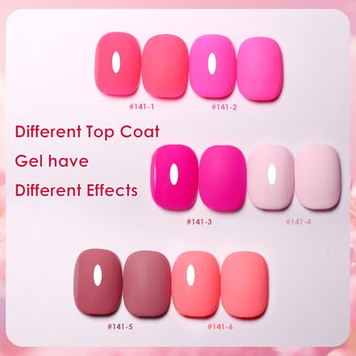 Set de 6 esmaltes de gel rosa brillante 10ml miniatura 6
