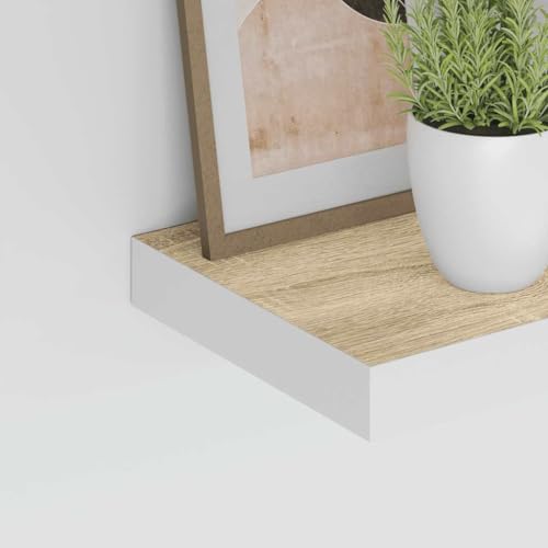 Étagère murale stable pour livres et déco chêne MDF - 5