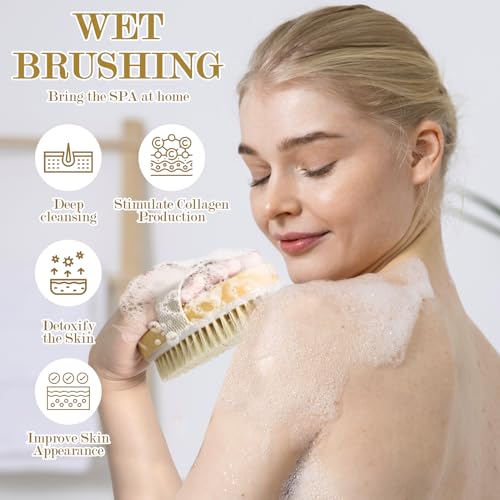 Brosse exfoliante poils naturels peau sèche et circulation - 5