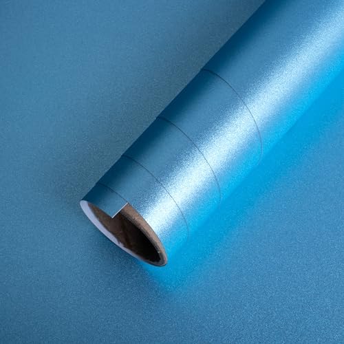Image of Itsy Bitsy Adhesive Vinyl Light Blue Shimmer, 12inchx2ft Roll|for Home Kitchen Countertop, Cabinet Furniture, Oil Proof, Table Top, Wall,Car Wrap Sheet,Wallpaper,Waterproof Vehicle Sticker