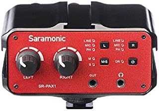 DSLR Preamp, Audio Mixer, Saramonic PAX1 2-Channel Microphone Adapter with Phantom Power, Dual