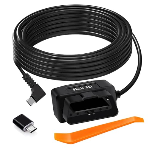 SKLK-SEL Dash Cam OBD Hardwire Kit Dash Camera USB Type C Hardwire Kit with OBD Power Cable for...