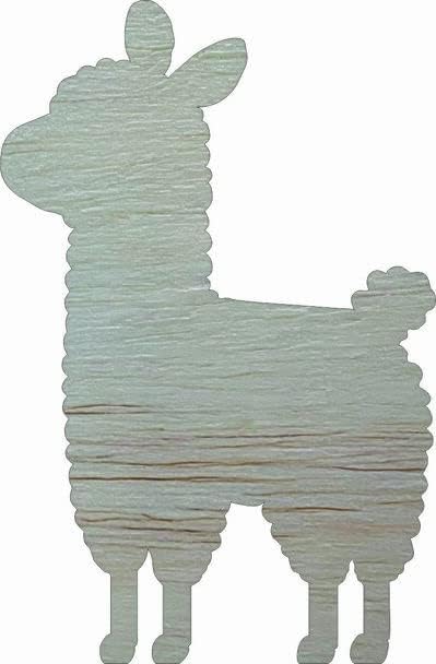 Alpaca Wood 10" Cutout, Unfinished Animal Craft, Wooden Shape
