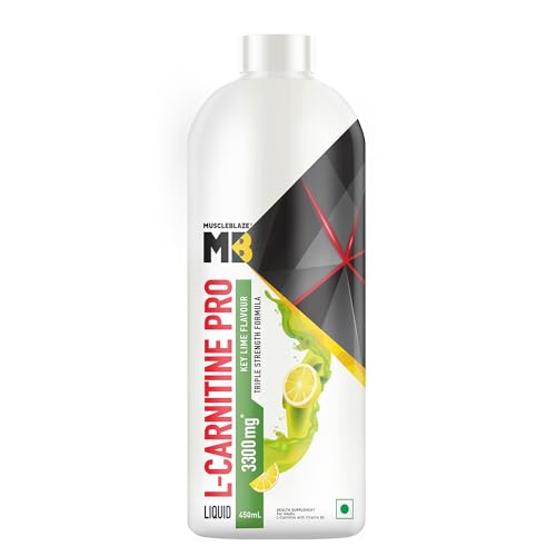 Image of MuscleBlaze Liquid L-Carnitine PRO (Key Lime, 450ml) | 3300mg L- Carnitine |Triple Strength Formula